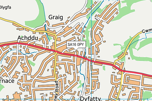 SA16 0PY map - OS VectorMap District (Ordnance Survey)