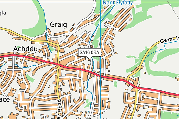 SA16 0RA map - OS VectorMap District (Ordnance Survey)