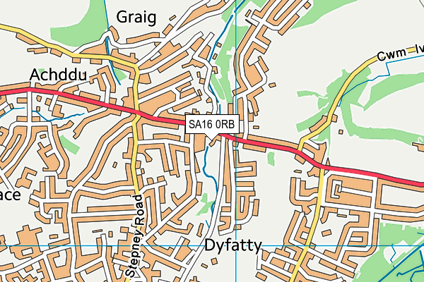 SA16 0RB map - OS VectorMap District (Ordnance Survey)