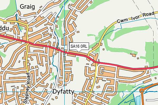 SA16 0RL map - OS VectorMap District (Ordnance Survey)