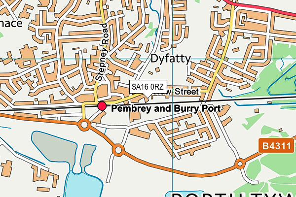 SA16 0RZ map - OS VectorMap District (Ordnance Survey)