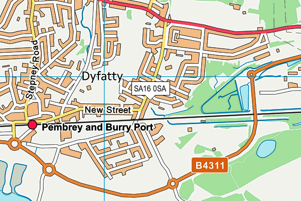 SA16 0SA map - OS VectorMap District (Ordnance Survey)