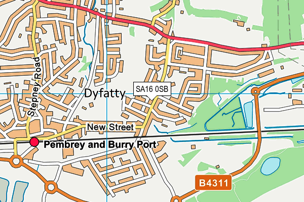 SA16 0SB map - OS VectorMap District (Ordnance Survey)