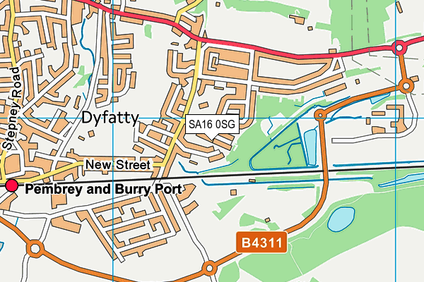 SA16 0SG map - OS VectorMap District (Ordnance Survey)