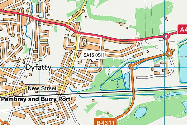 SA16 0SH map - OS VectorMap District (Ordnance Survey)