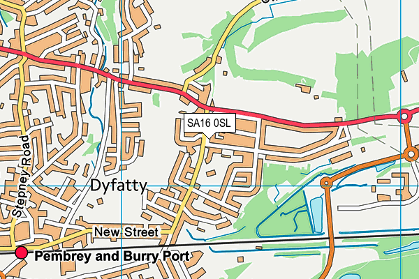 SA16 0SL map - OS VectorMap District (Ordnance Survey)