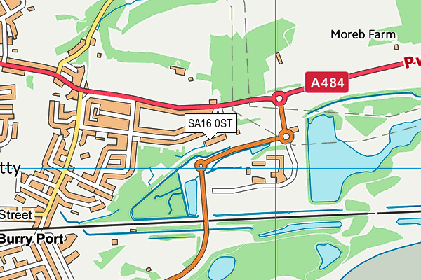 SA16 0ST map - OS VectorMap District (Ordnance Survey)