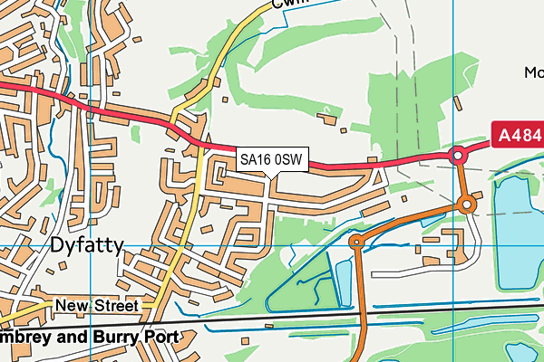 SA16 0SW map - OS VectorMap District (Ordnance Survey)