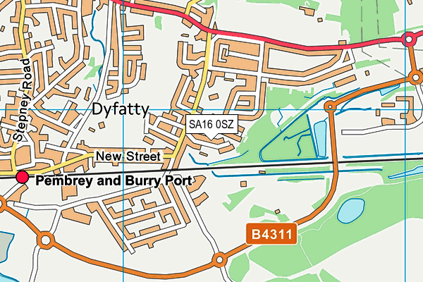 SA16 0SZ map - OS VectorMap District (Ordnance Survey)