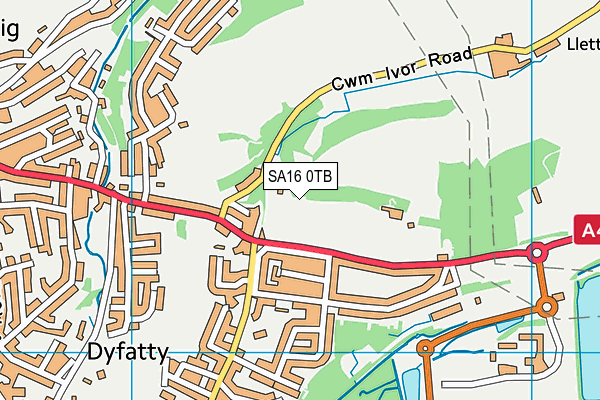 SA16 0TB map - OS VectorMap District (Ordnance Survey)