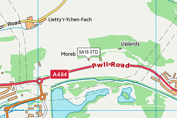 SA16 0TD map - OS VectorMap District (Ordnance Survey)