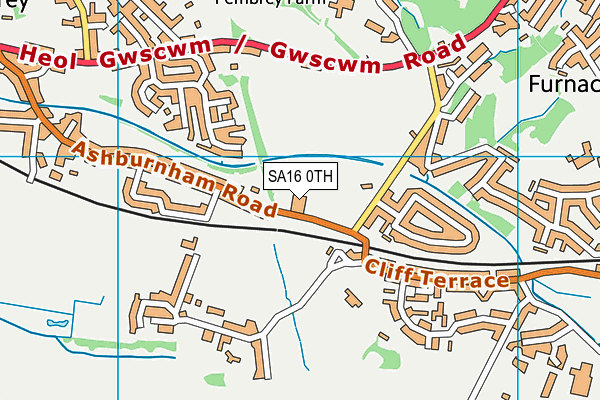 SA16 0TH map - OS VectorMap District (Ordnance Survey)