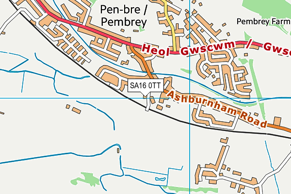 SA16 0TT map - OS VectorMap District (Ordnance Survey)