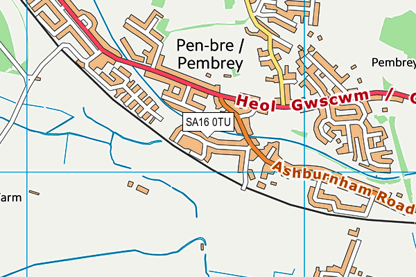 SA16 0TU map - OS VectorMap District (Ordnance Survey)