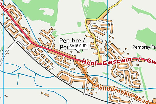 SA16 0UD map - OS VectorMap District (Ordnance Survey)