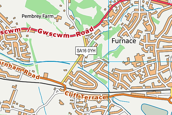 SA16 0YH map - OS VectorMap District (Ordnance Survey)