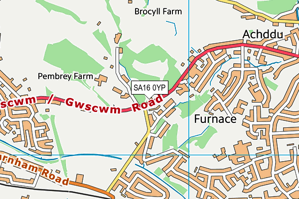 SA16 0YP map - OS VectorMap District (Ordnance Survey)