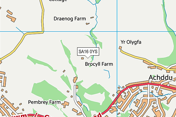 SA16 0YS map - OS VectorMap District (Ordnance Survey)