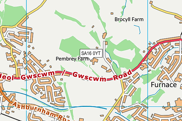 SA16 0YT map - OS VectorMap District (Ordnance Survey)