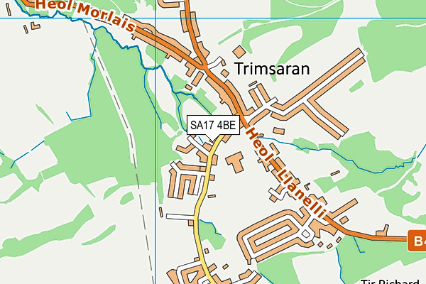 SA17 4BE map - OS VectorMap District (Ordnance Survey)