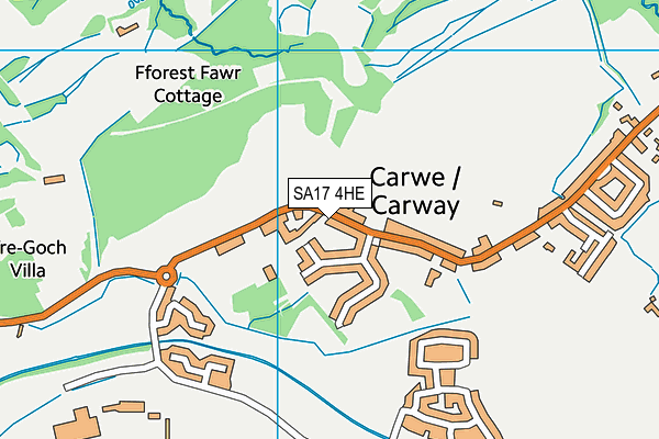 Carway C.P. School map (SA17 4HE) - OS VectorMap District (Ordnance Survey)