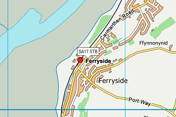 Ferryside VCP map (SA17 5TB) - OS VectorMap District (Ordnance Survey)