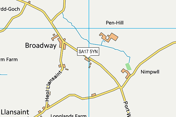 SA17 5YN map - OS VectorMap District (Ordnance Survey)