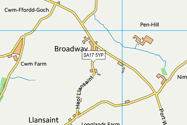 SA17 5YP map - OS VectorMap District (Ordnance Survey)