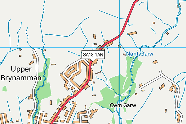 SA18 1AN map - OS VectorMap District (Ordnance Survey)