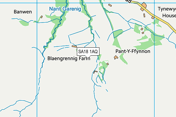 SA18 1AQ map - OS VectorMap District (Ordnance Survey)