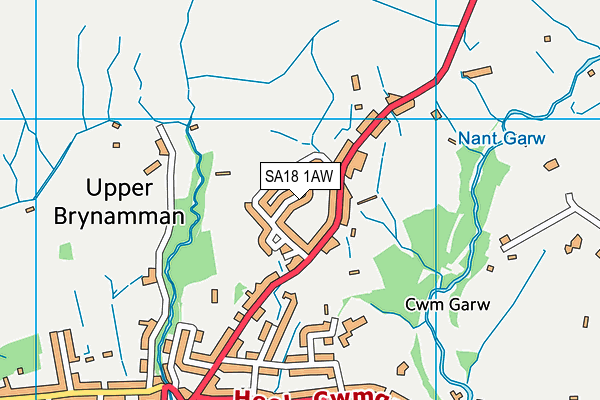 SA18 1AW map - OS VectorMap District (Ordnance Survey)