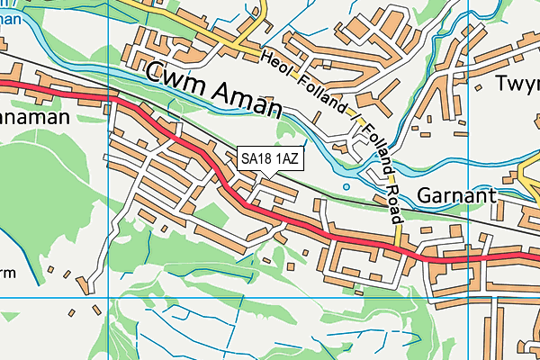 SA18 1AZ map - OS VectorMap District (Ordnance Survey)