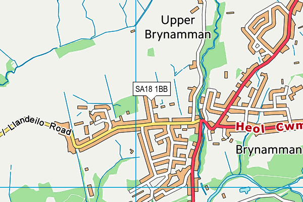 SA18 1BB map - OS VectorMap District (Ordnance Survey)