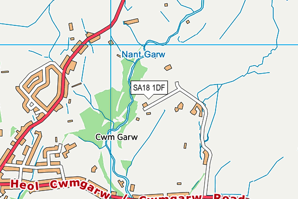 SA18 1DF map - OS VectorMap District (Ordnance Survey)