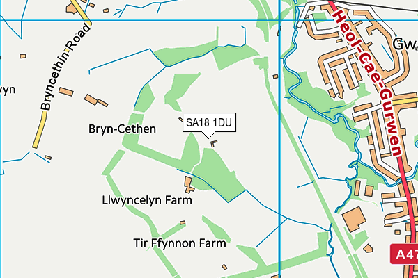 SA18 1DU map - OS VectorMap District (Ordnance Survey)