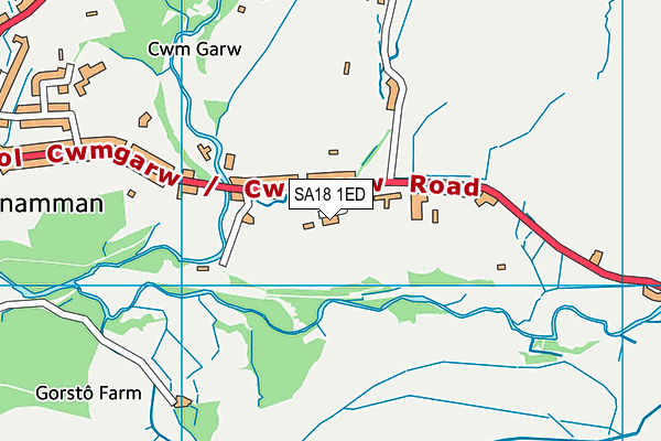 SA18 1ED map - OS VectorMap District (Ordnance Survey)