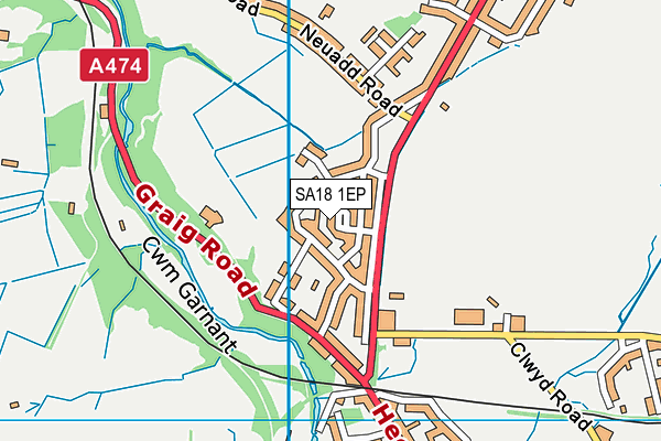 SA18 1EP map - OS VectorMap District (Ordnance Survey)