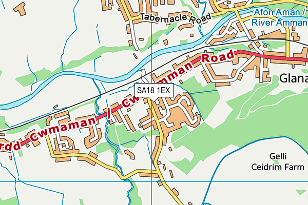 SA18 1EX map - OS VectorMap District (Ordnance Survey)