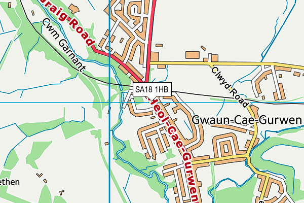 SA18 1HB map - OS VectorMap District (Ordnance Survey)