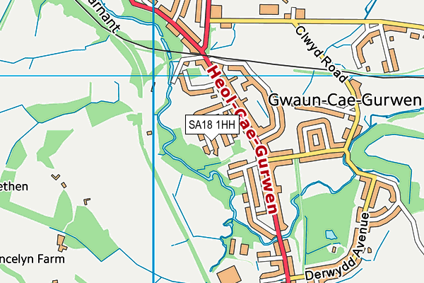 SA18 1HH map - OS VectorMap District (Ordnance Survey)