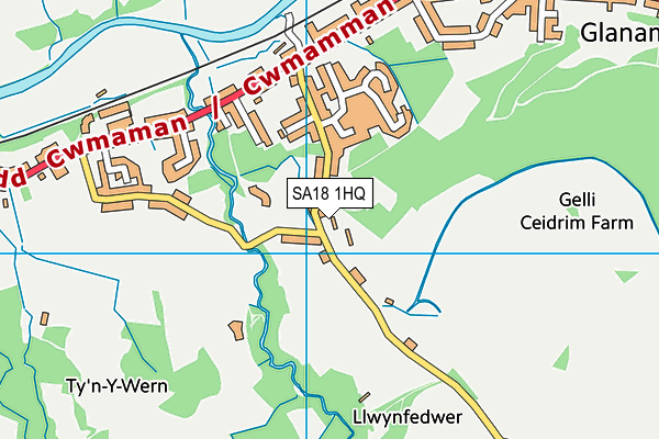 SA18 1HQ map - OS VectorMap District (Ordnance Survey)