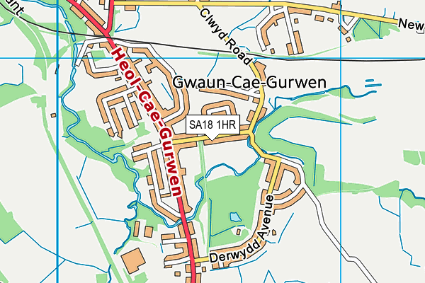 SA18 1HR map - OS VectorMap District (Ordnance Survey)