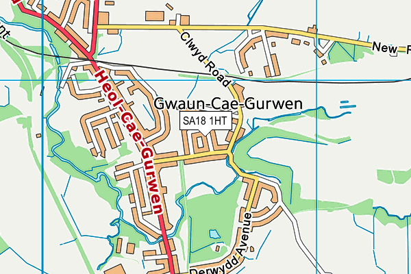 SA18 1HT map - OS VectorMap District (Ordnance Survey)