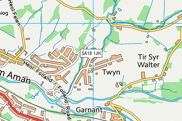 SA18 1JH map - OS VectorMap District (Ordnance Survey)