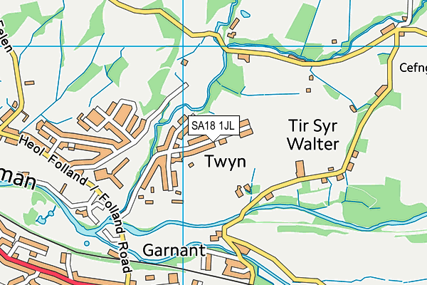 SA18 1JL map - OS VectorMap District (Ordnance Survey)