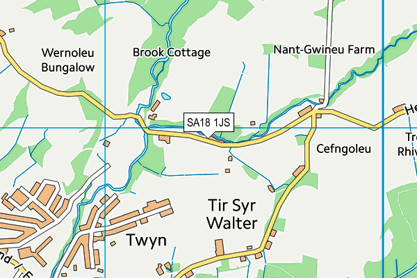 SA18 1JS map - OS VectorMap District (Ordnance Survey)