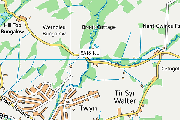 SA18 1JU map - OS VectorMap District (Ordnance Survey)