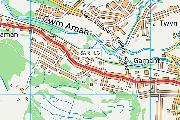 SA18 1LG map - OS VectorMap District (Ordnance Survey)