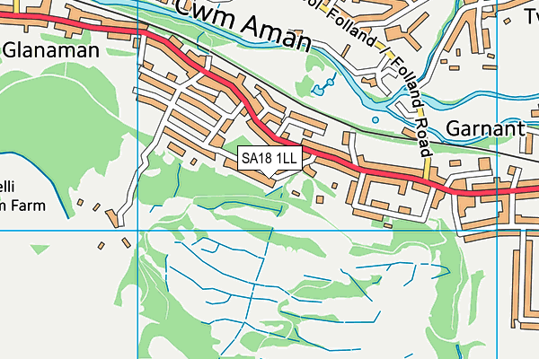 SA18 1LL map - OS VectorMap District (Ordnance Survey)