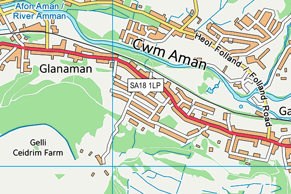 SA18 1LP map - OS VectorMap District (Ordnance Survey)